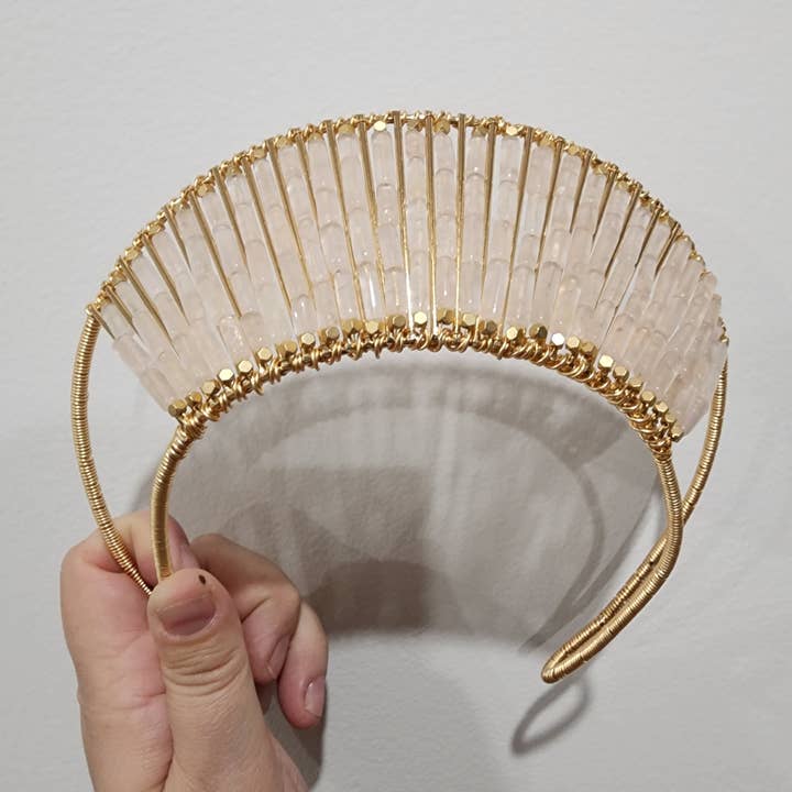 Rozenkwarts en Hematiet Kroon voor wholesale door The Queen of Quartz