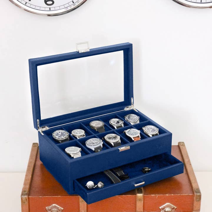 Maison Scarlett - Wholesale Jewelry Box/Organizer - Jean watch box 10 slots + drawer9