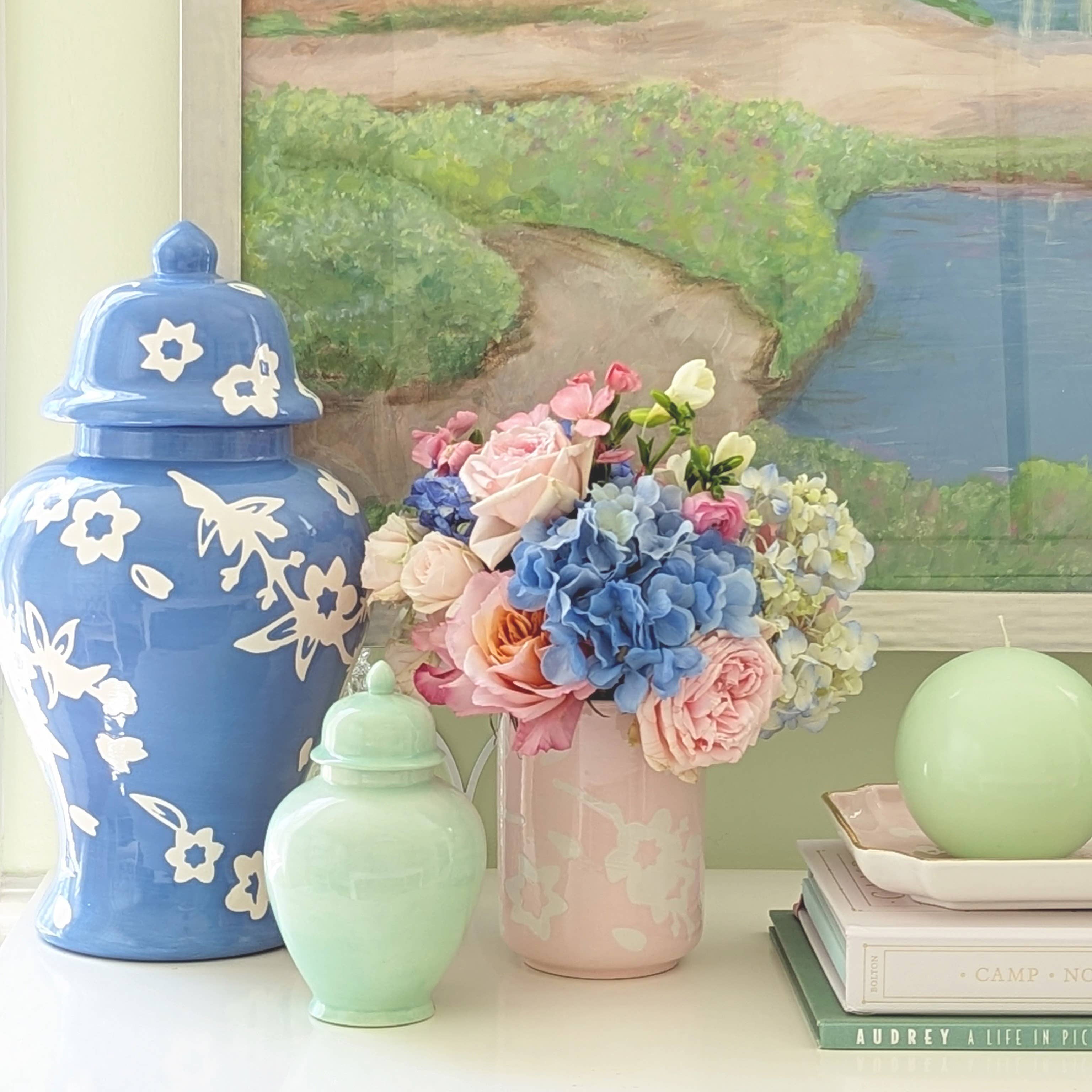 Lo Home | Ruby Clay - Wholesale Vaas - Sakura gemberpotten in mosgroen10