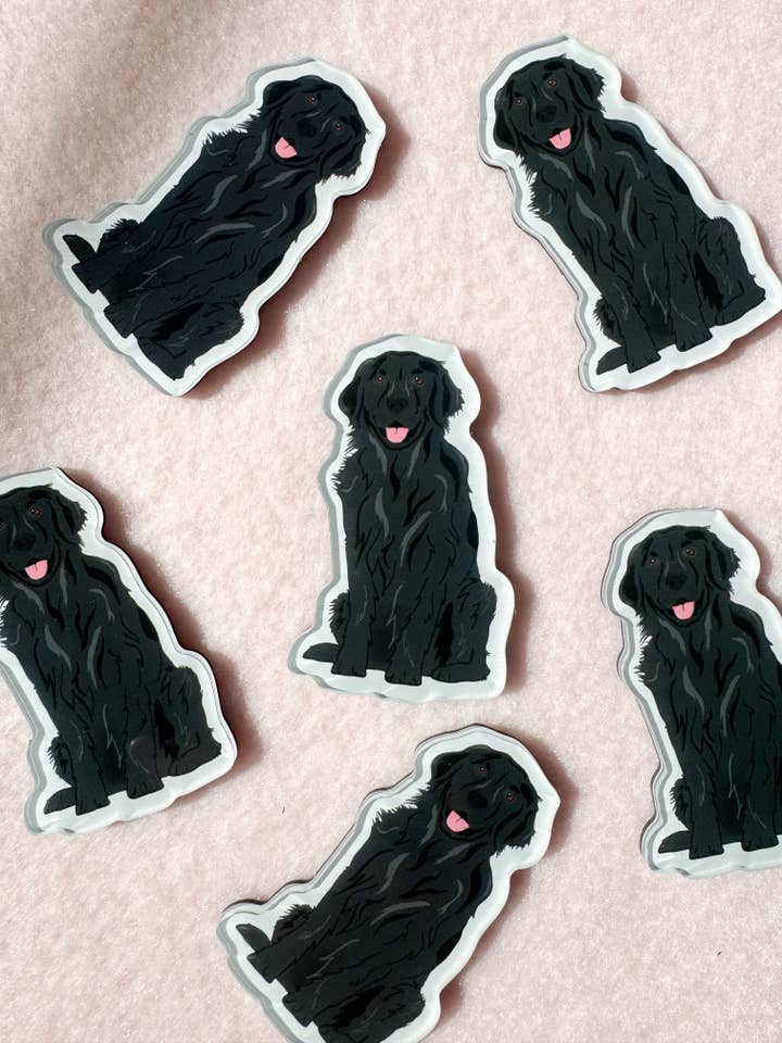 Golden Retriever (black), Flat Coated Retriever Magnet for wholesale by Our Cheery Corner