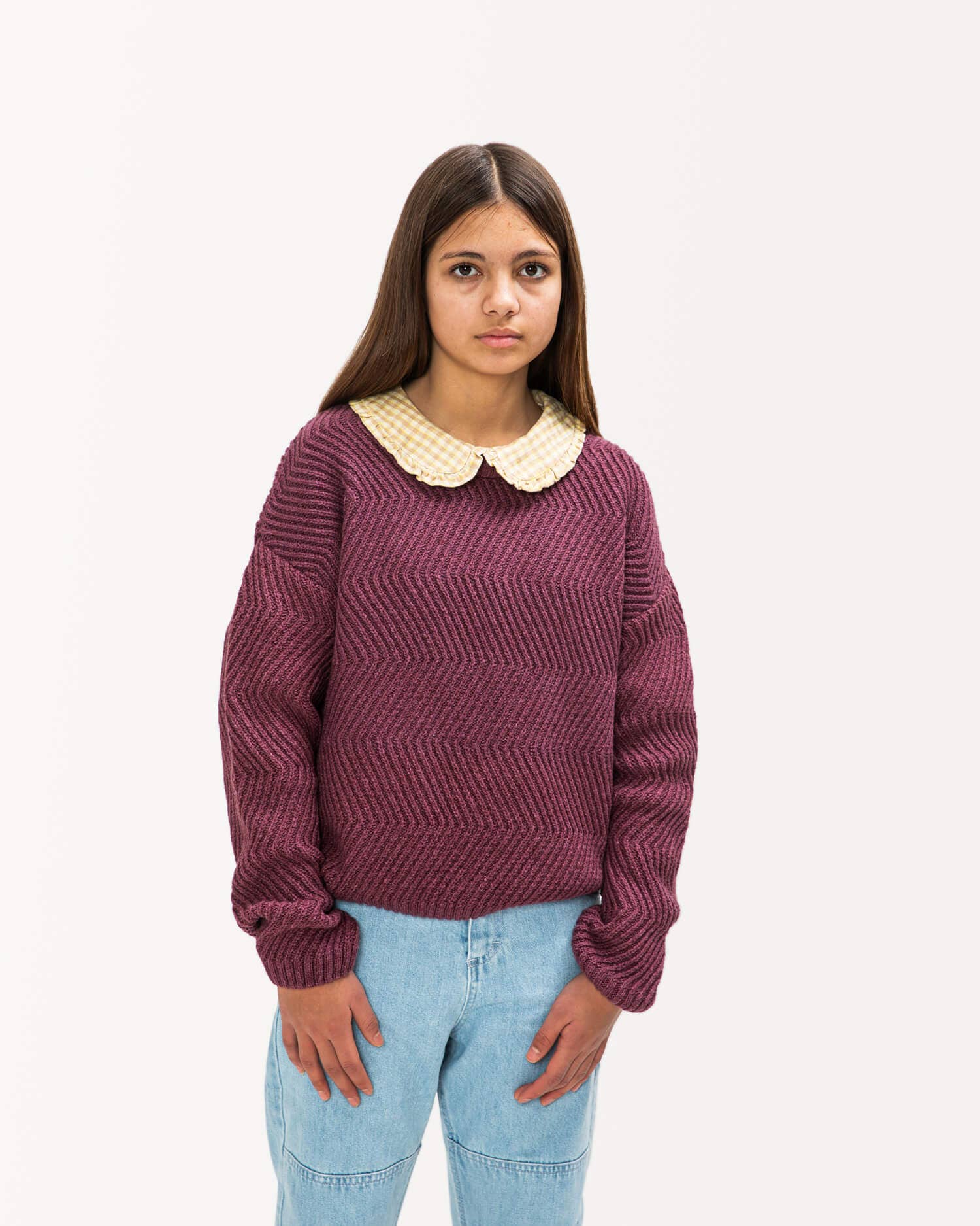 Matona - Wholesale Knit Sweater - Kids - Round Neck Sweater berry0