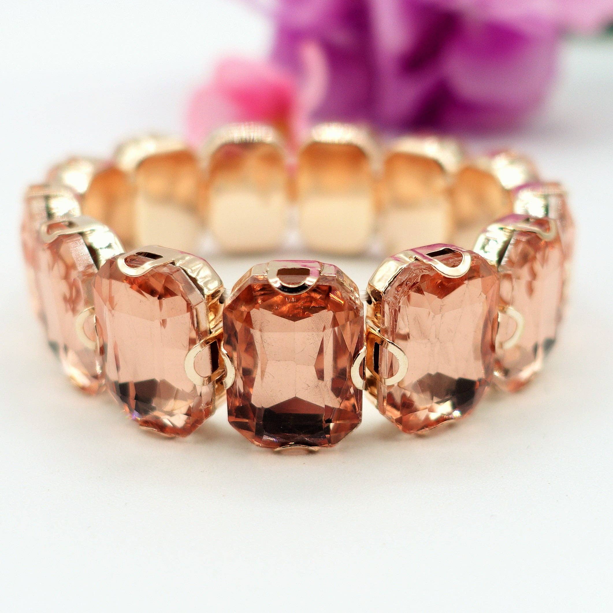 Daemon srls - Wholesale Bangle Bracelet - MARGOT - Bracciale Elasticizzato con pietre sfaccettate - LUCE COLLECTION32