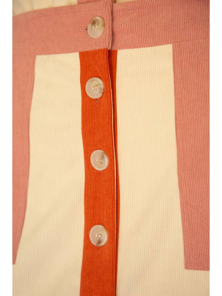 Pink 32452 Color Block Corduroy Skirt for wholesale on Faire5