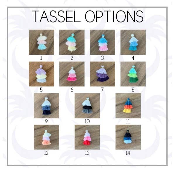 Palmy Pineapple - Wholesale Keychain - Women's - Varsity Letter Zipper Pull Keychain Bag Charms w/ Tassels7