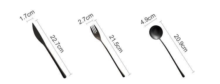 Gohobi （We cover U.S. import duties） - Wholesale Assorted Cutlery Set - Gohobi A Set of 5 Pieces Black Stonewashed Cutlery3
