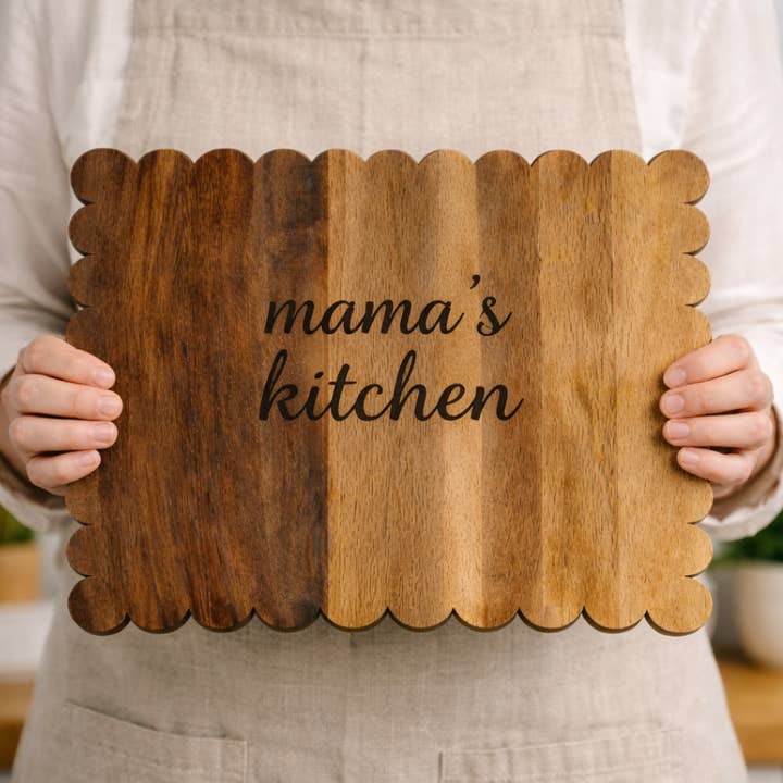 Cutting Board Wood Scalloped Rustic Farmhouse Kitchen Decor for wholesale by Pagel & Sons