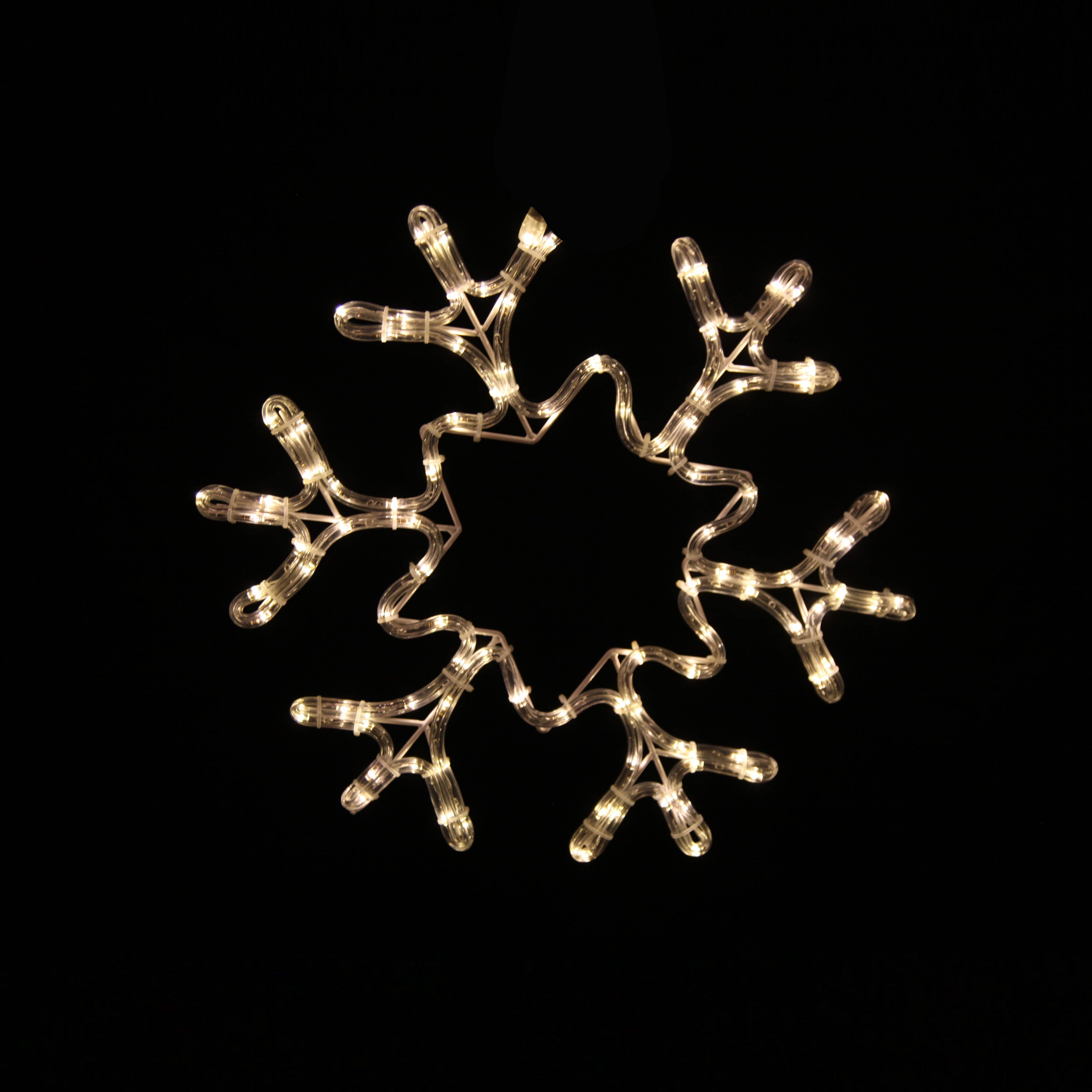 Winterland Inc. - Wholesale Christmas Decoration - Warm White 18" Ropelit Snowflake with Star0