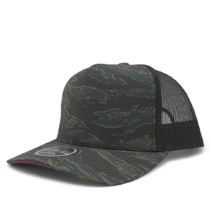 DOBBI - Wholesale Trucker Hat - Unisex - Plain 5Panel Curve Camo Pattern Mesh 9