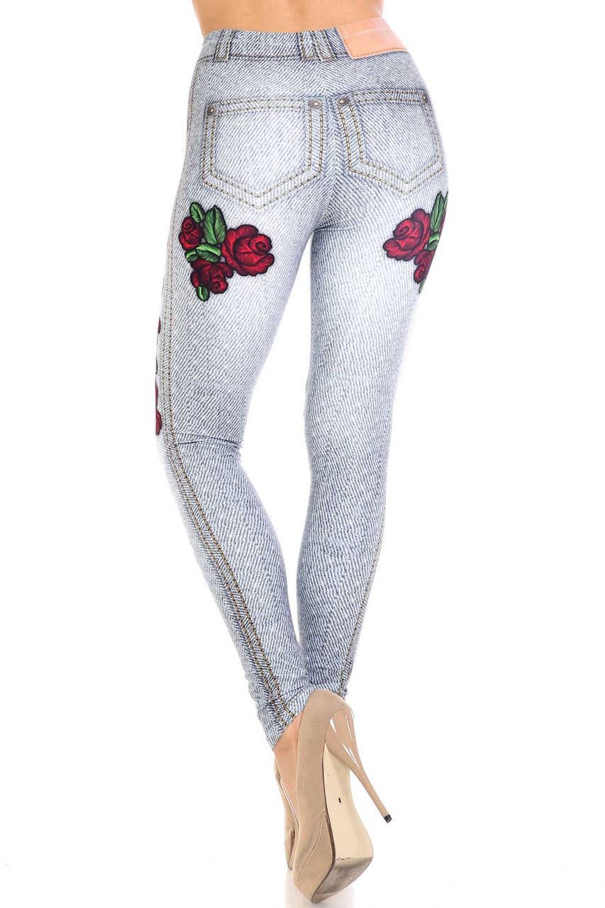 USA Fashion - Vente Legging tendance – femme - Legging rose en jean doux et crémeux - USA Fashion™5