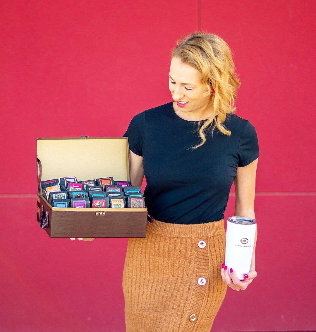 Coffee Beanery - Wholesale Food Gift Basket - Coffee Trunk of Samplers Gift Basket6