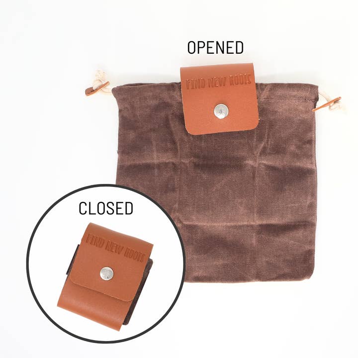 Wild Life Outdoor Adventures - Wholesale Garden tool - Find New Roots Foraging Bag - Waxed Canvas Collapsible Bag5