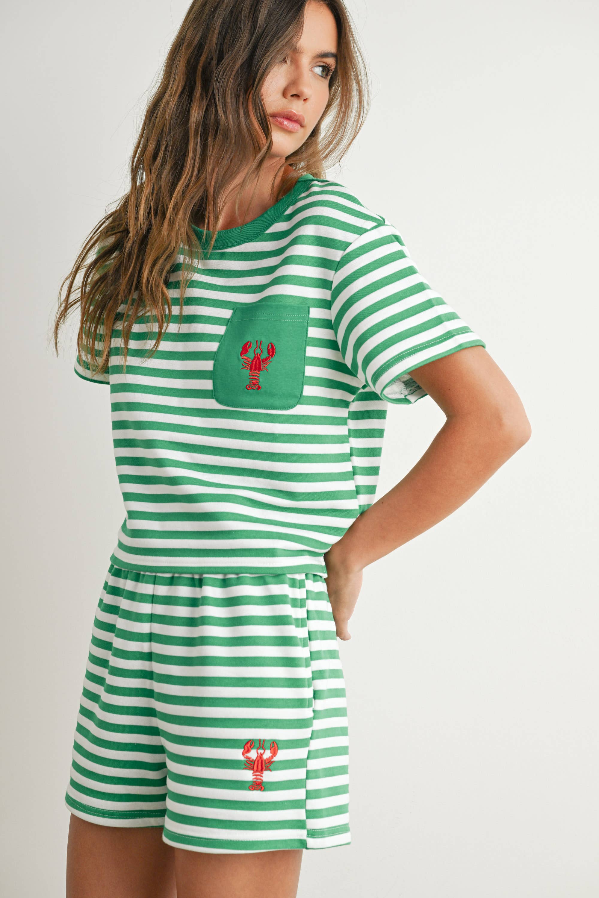 BUTTERMELON – Engroshandel Shorts – Kvinder – Garteriserede Stribede Shorts - BMP76618