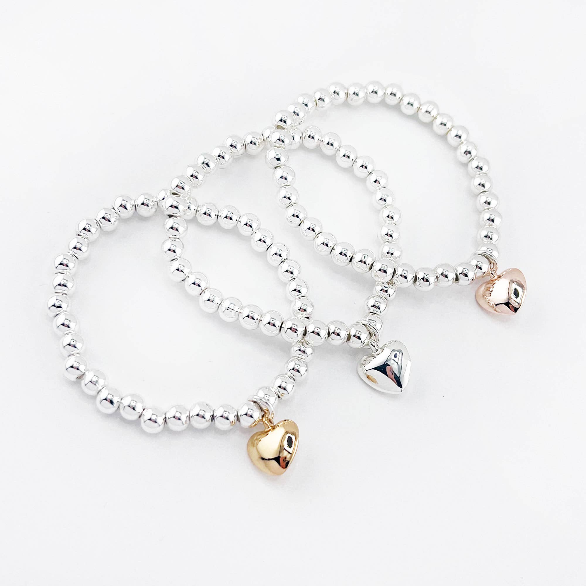 Lovethelinks Ltd – wholesale Charm/dangle bracelet – Ball Bracelet with Puffed Heart Charm1