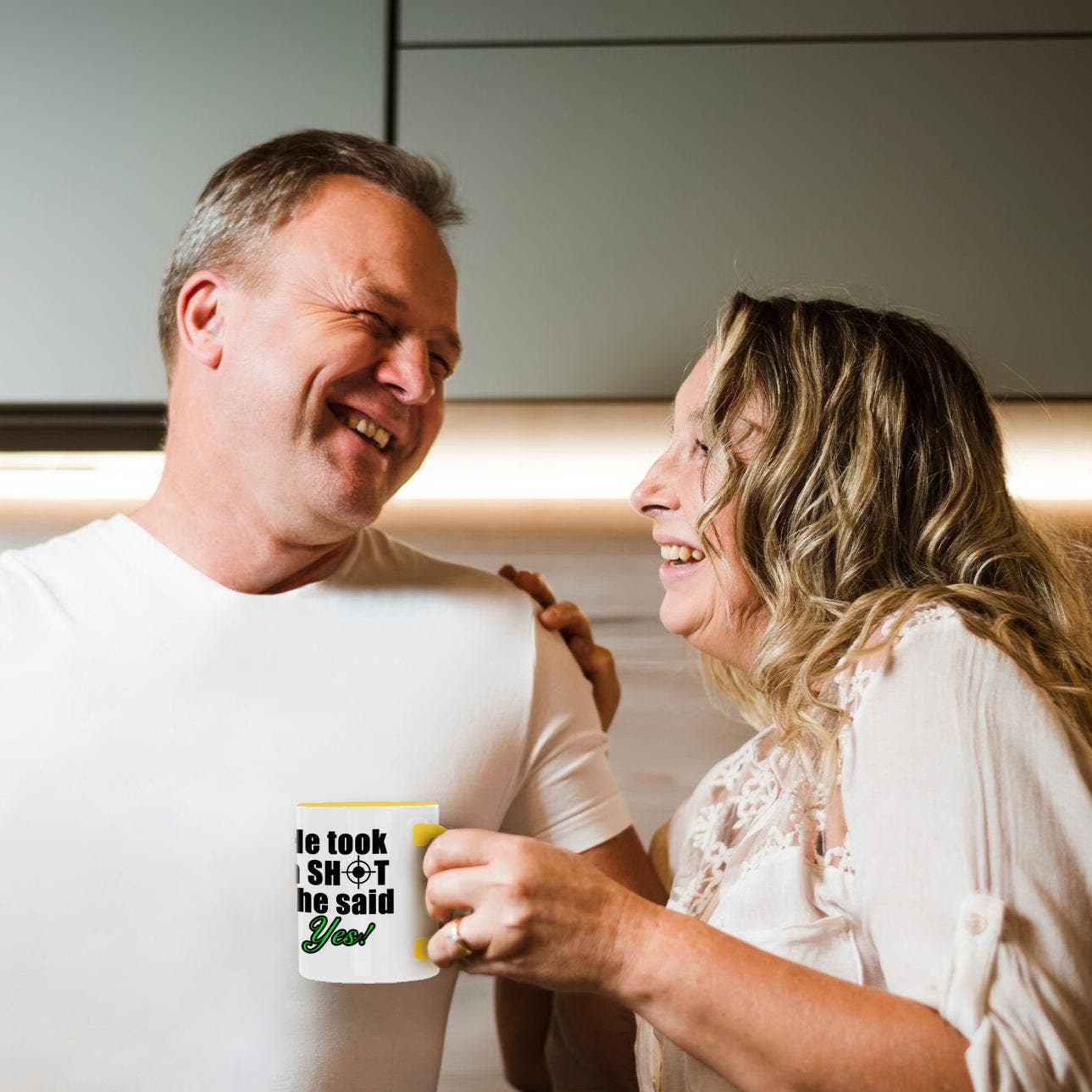 3dRose - Wholesale Coffee Mug - 3dRose, He Took A Shot She Said Yes Green, Mug3