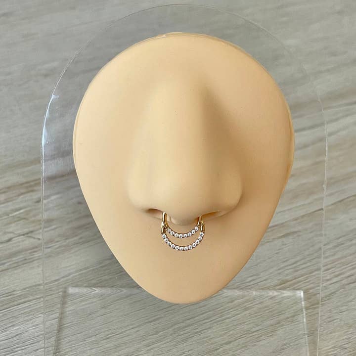 Elara Body Jewelry - Wholesale Nose Ring - Titanium Septum Piercing (16G | 6mm, 8mm, or 10mm | Titanium | Gold or Silver)4