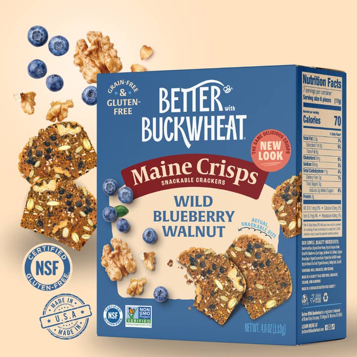 Better with Buckwheat | Maine Crisps - Wholesale Crackers - Wild Blueberry Walnut Crisps | Gluten-Free Crackers | Snacks0