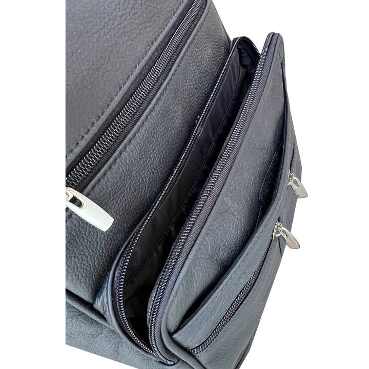 Roma Leathers, Inc. - Wholesale Crossbody Bag - Women's - 3753 BK cowhide leather crossbody handbag