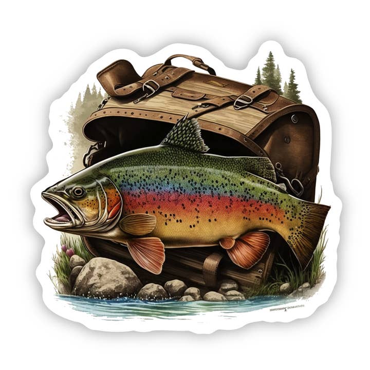 Fishing Sticker | Rainbow Trout Design | Vinyl Decal for wholesale by PiggyPrintStickers