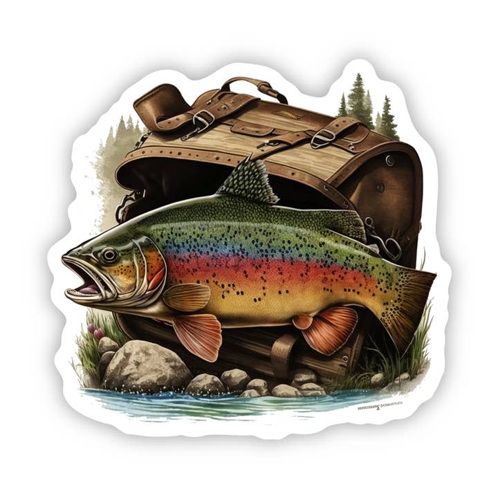 Fishing Sticker | Rainbow Trout Design | Vinyl Decal for wholesale by PiggyPrintStickers