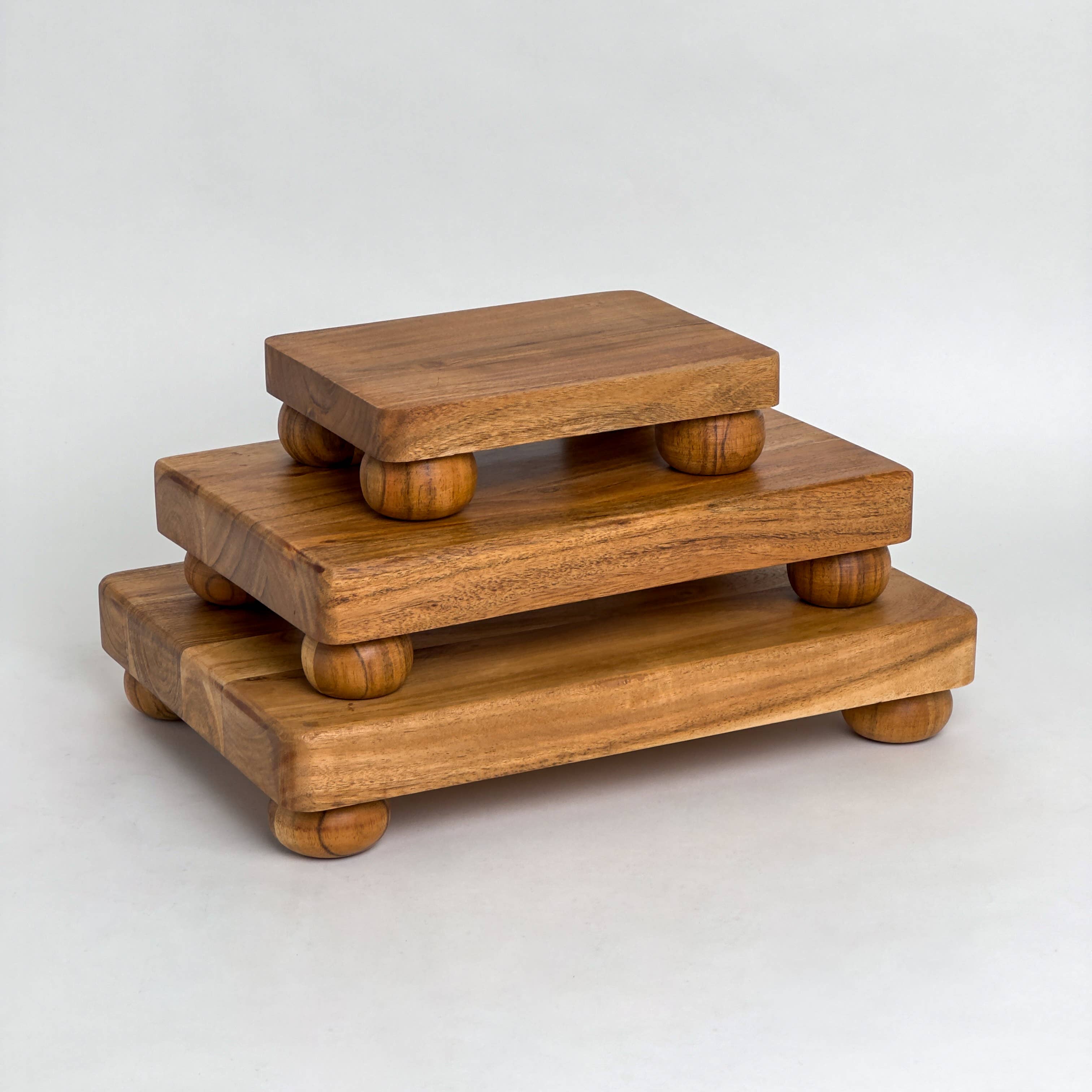 India Handicrafts Inc - Vente Planche à découper - Blocs de boucher en bois d'acacia, ensemble de 31