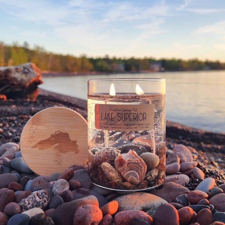 Lake Escape Candle Co. - Wholesale Jar/Filled Candle - 10 oz. "The Original" Lake Superior Gel Candle (2-Wicks)
