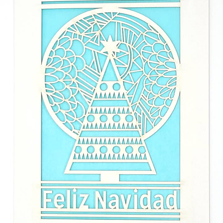 two hermanas – Großhandel Weihnachtskarte – Feliz Navidad - Baum und Mond - Fröhliche Weihnachten4