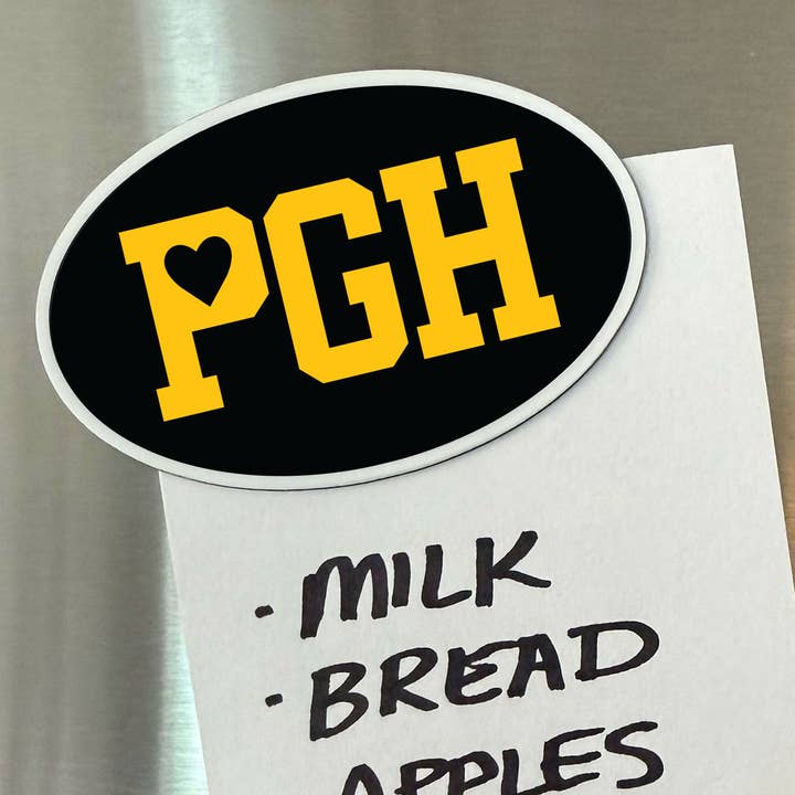 Luna Stella Studio - Wholesale Magnet - PGH Pittsburgh Love Black and Gold Magnet1