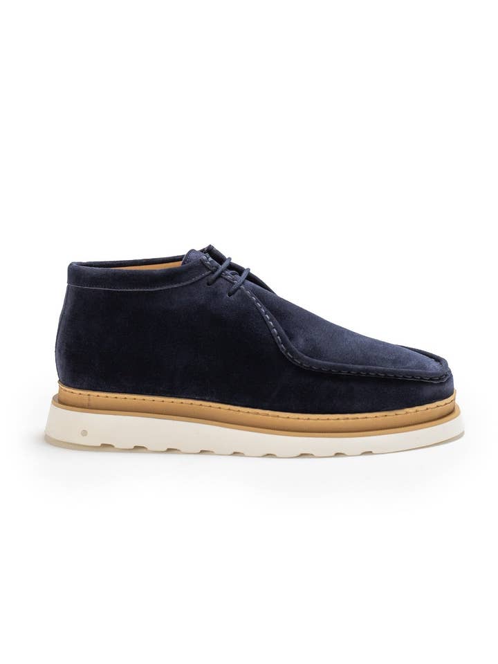 SAMUEL NAVY SUEDE DESERT BOOT for wholesale by Goodwin Smith Luxury Footwear - Made in Portugal
