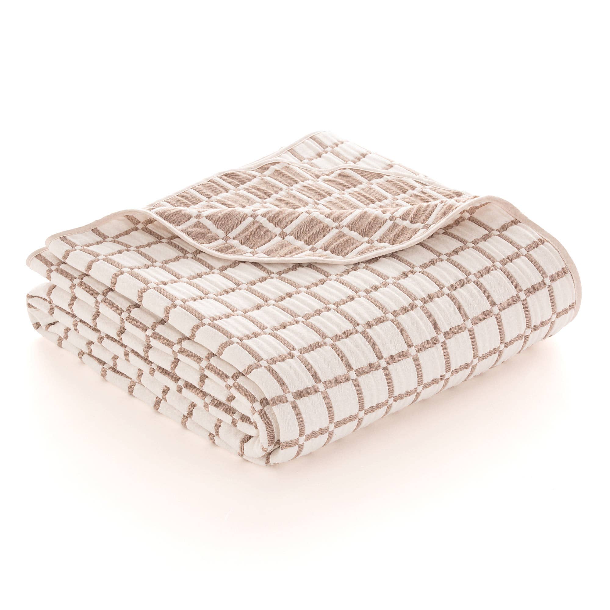 Braun Leichte Jacquard-Baumwolldecke mit Karos INEA für den Großhandel auf Faire4