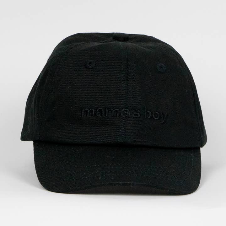 Gorra bordada para papá de Mama's Boy, color negro para venta al por mayor de LĒ·LĀ·LŌ