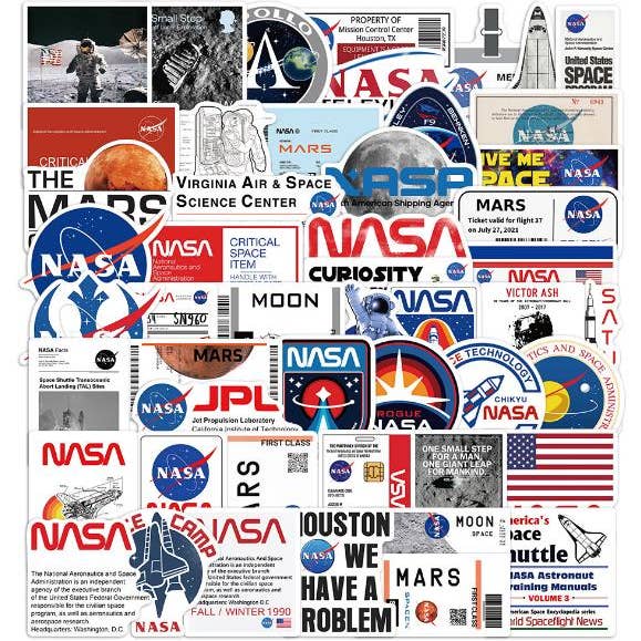 Vintage NASA Solar Space Mix Stickers 50 pcs for wholesale by Fiona Accessories