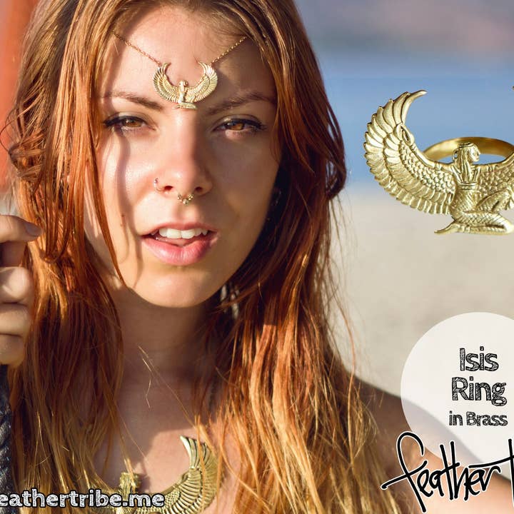 Feather Tribe – wholesale Cocktail/Statement Ring – Mässing Isis Gudinna Ring