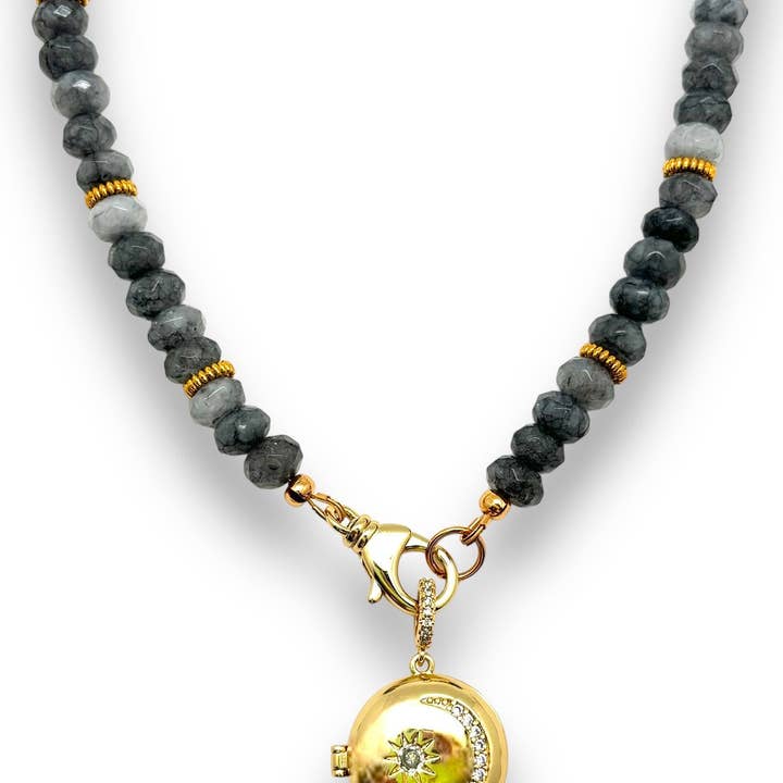 Shiver + Duke - Wholesale Pendant/Charm Necklace - Star and Moon Locket