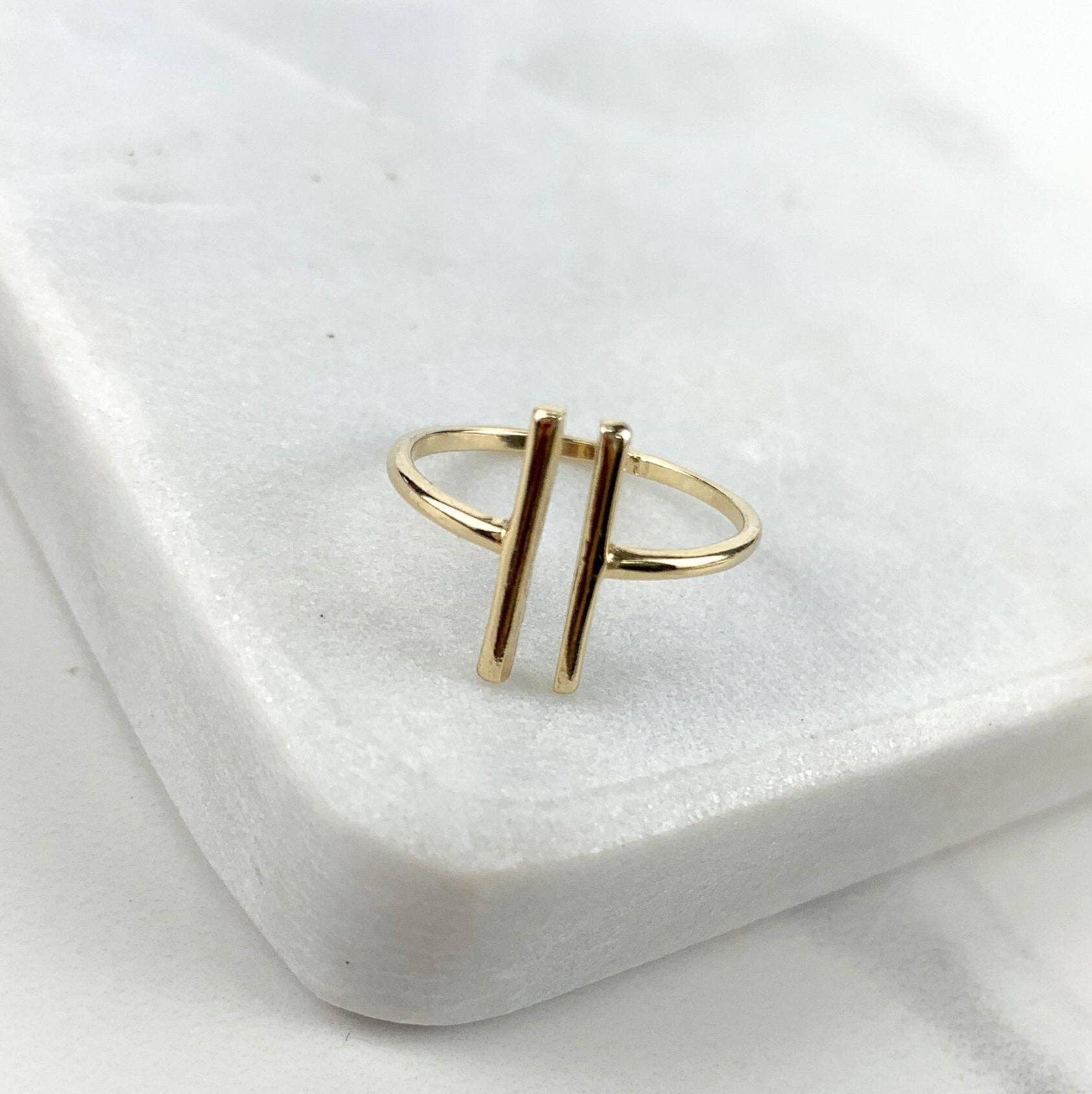 Luxus Accessories - Wholesale Band/Stacked Ring - 18k Gold Filled Parallel Adjustable Rings0