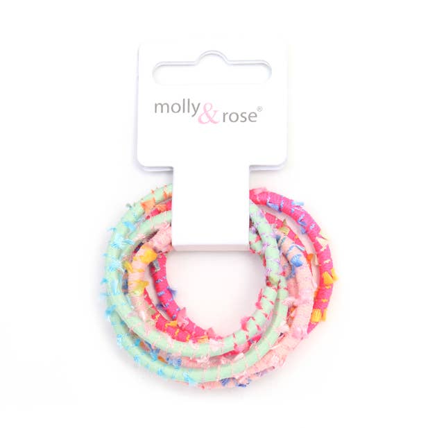 Inca UK - Wholesale Hair Tie - Elastics - Assorted - Card Of 6 - 4mm Thick