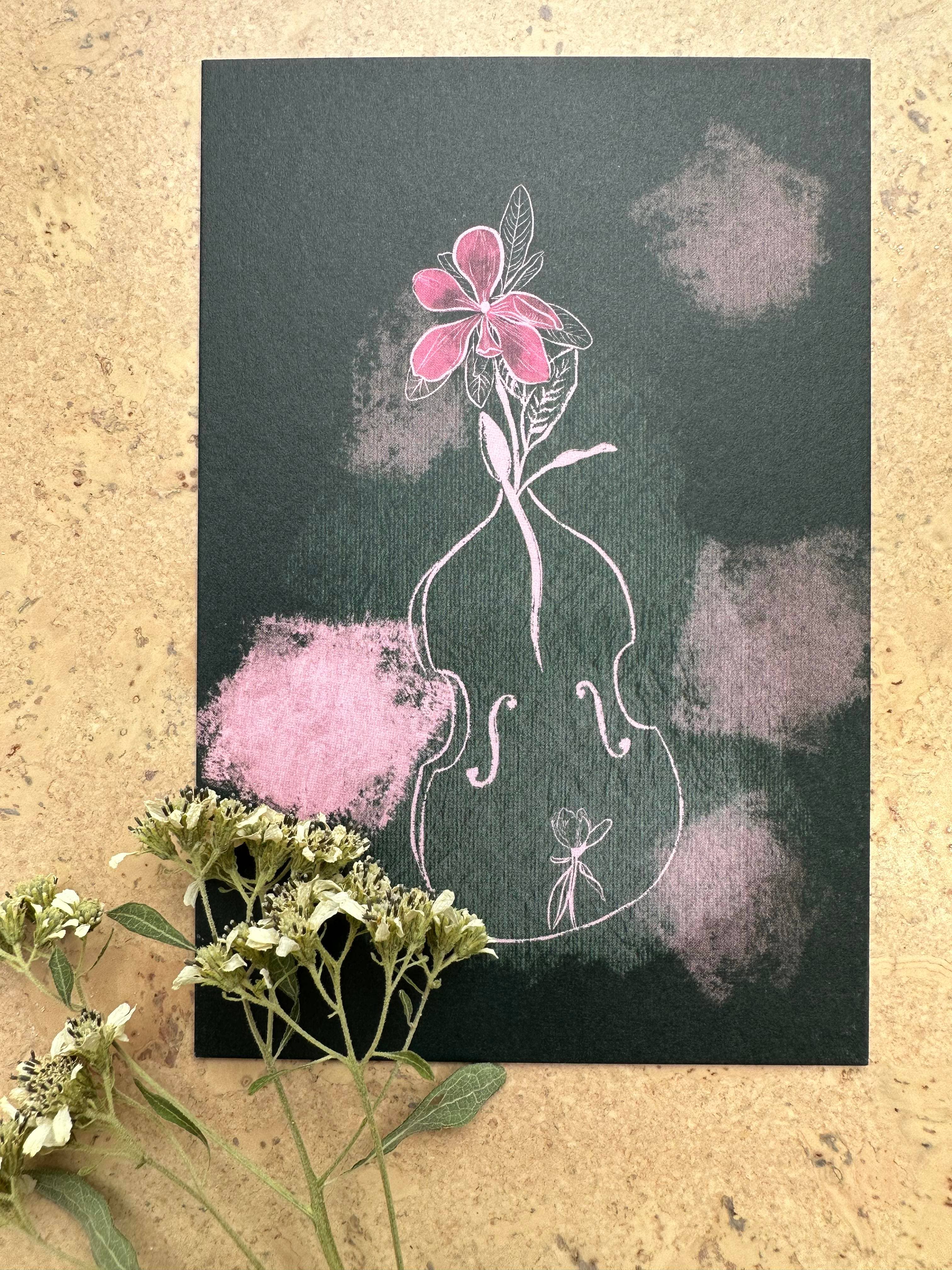 AVIVA TU LLC - Wholesale Stationery/Notecard Set - Notecards-Botanical Music Instruments8