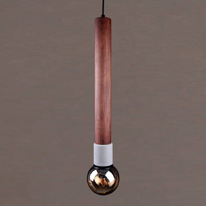 HEKA LIGHTING & TRADING LTD – wholesale Ljuskrona/hängande ljus – Stor hängande belysning i trä och betong, taklampa för köksö, matsalslampa, art deco-hänge, sänglampa. MODELL: TOCHI