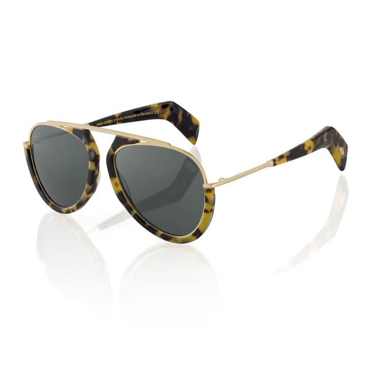 'SURI' Designer Sunglasses in Honey Tortoiseshell/Light Gold for wholesale by FRIDAY FELLOWS