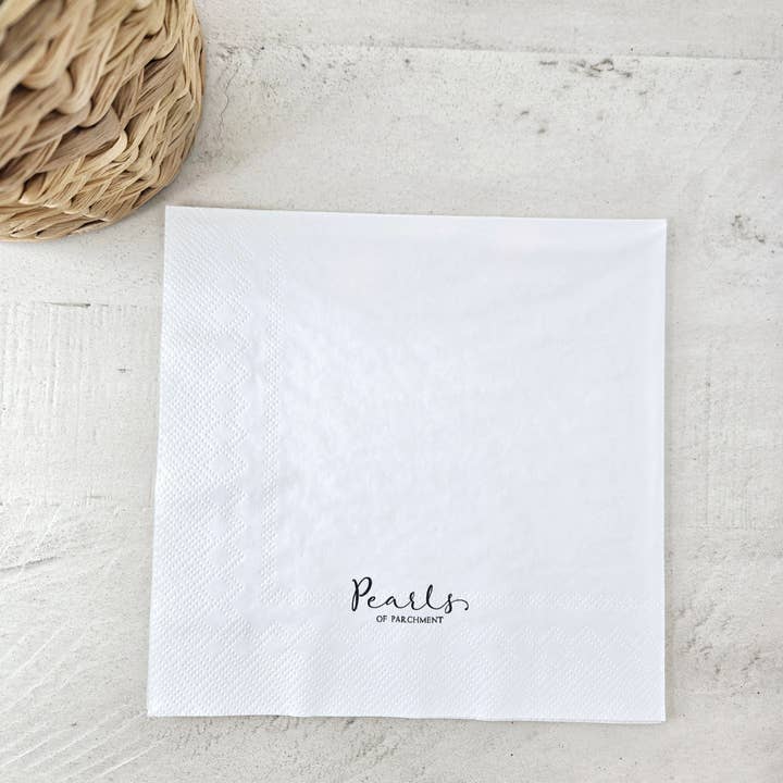 Pearls of Parchment - Wholesale Disposable Napkin - Rejoicing In Hope Paper Napkins | 20 ct Scripture Napkins