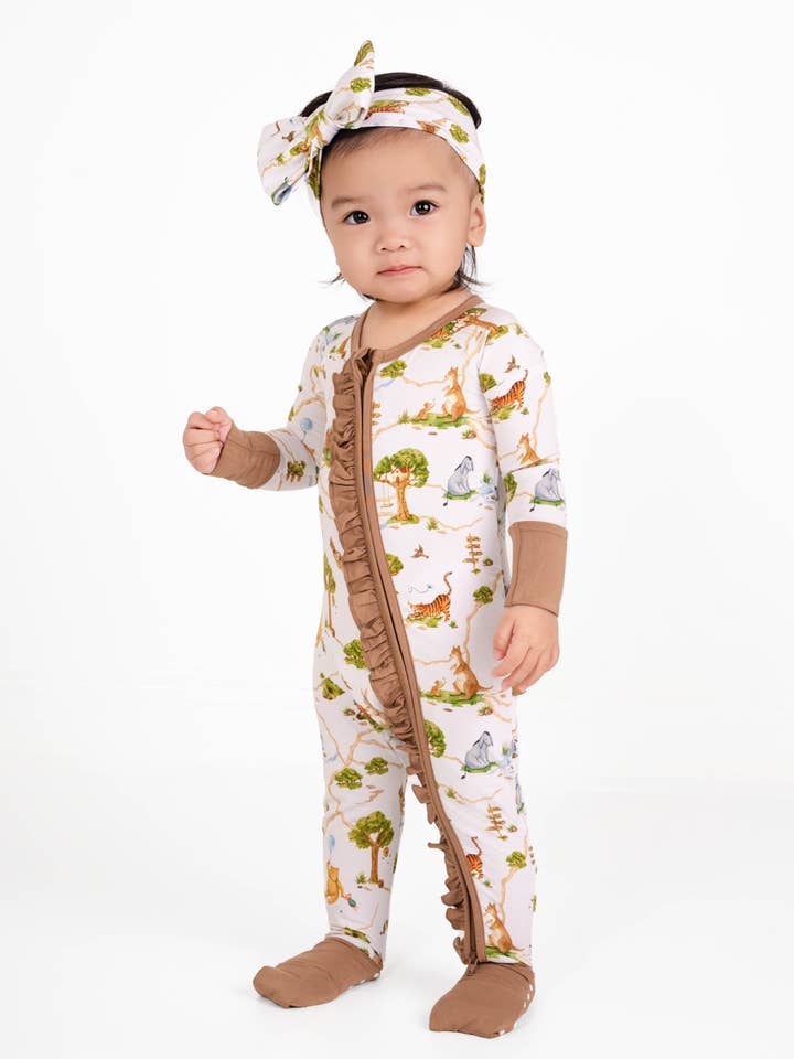 Jammie Session formerly Big Dreams Little Jammies - Wholesale Jumpsuit - Baby - Oh Bother, It's Bedtime Ruffle Baby Bamboo Zipper Romper Pajamas–Unisex Toddler Sleepwear–Gender Neutral Baby Outfit–Newborn Gift–Boy girl Day Nightwear, kid clothing