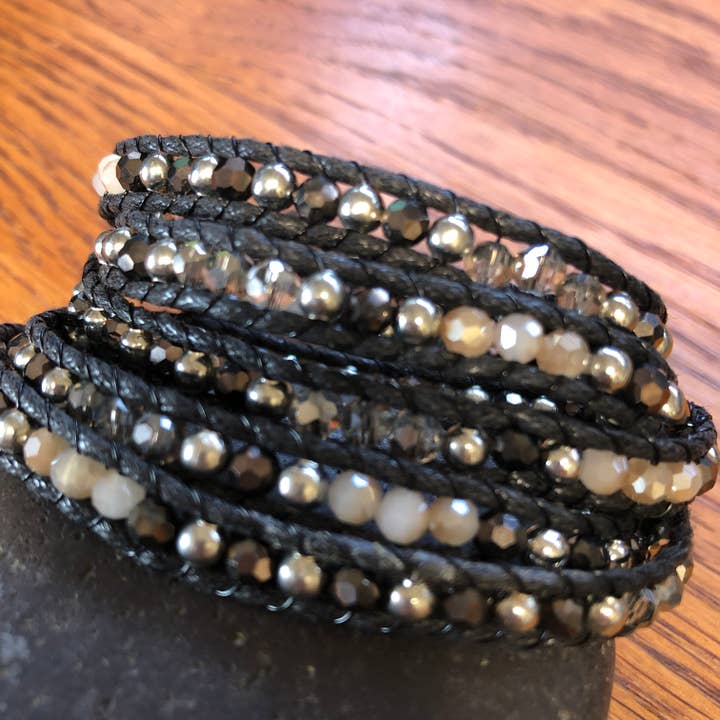 Black Bracelet - Handmade wrap Bracelet - For women for wholesale by SoulTika