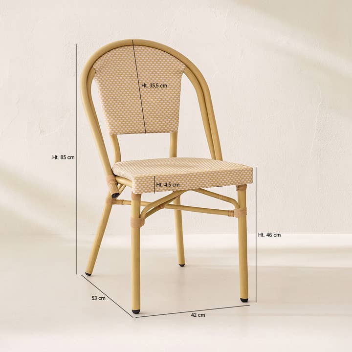Now's Home - Wholesale Chair - SET OF 2 BEIGE TEXTILENE CHAIRS BAMBOO LOOK AMALFI5
