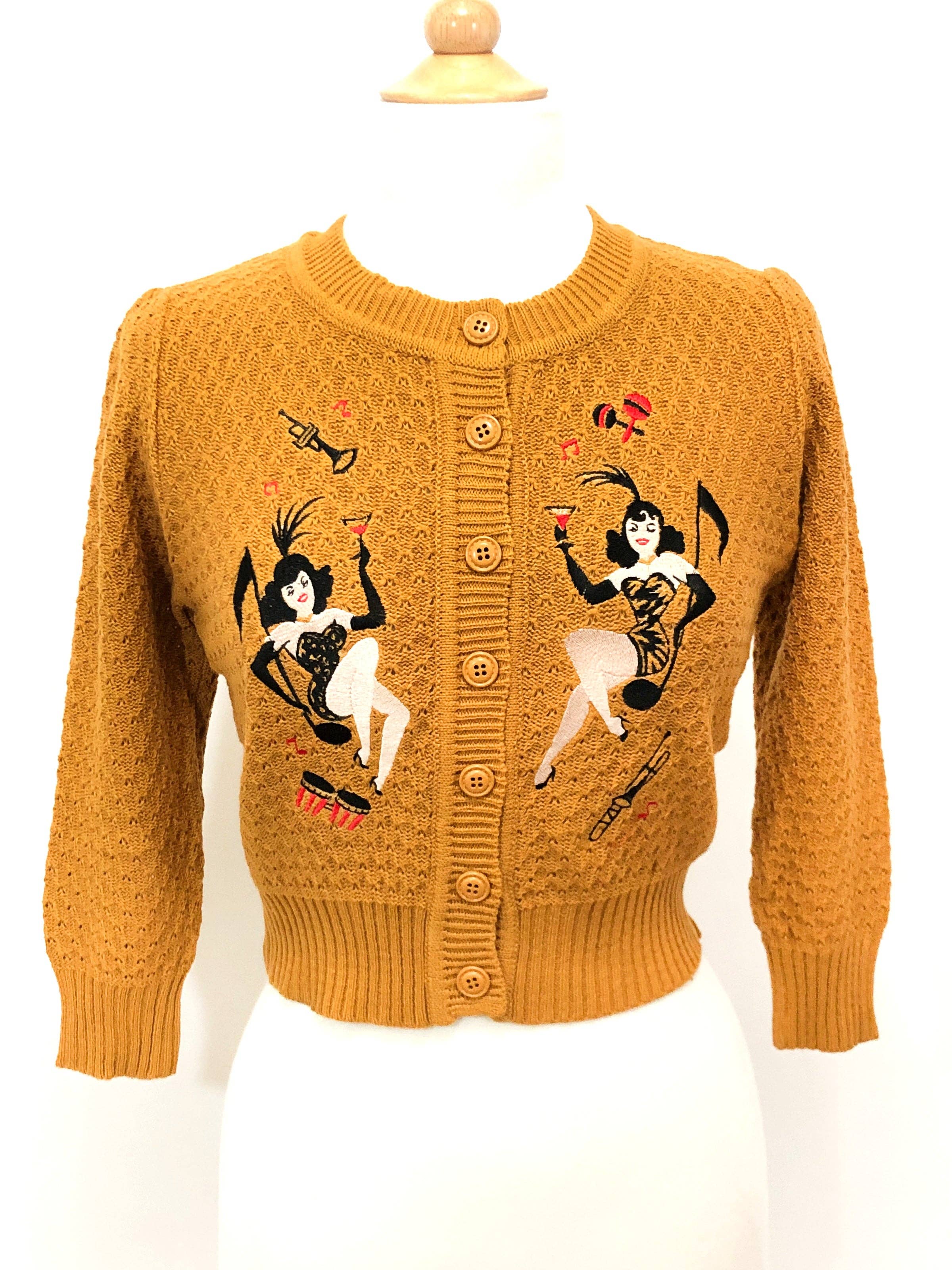 Mischief Made - Vente Cardigan – femme - Cardigan court Showgirls en bronze3