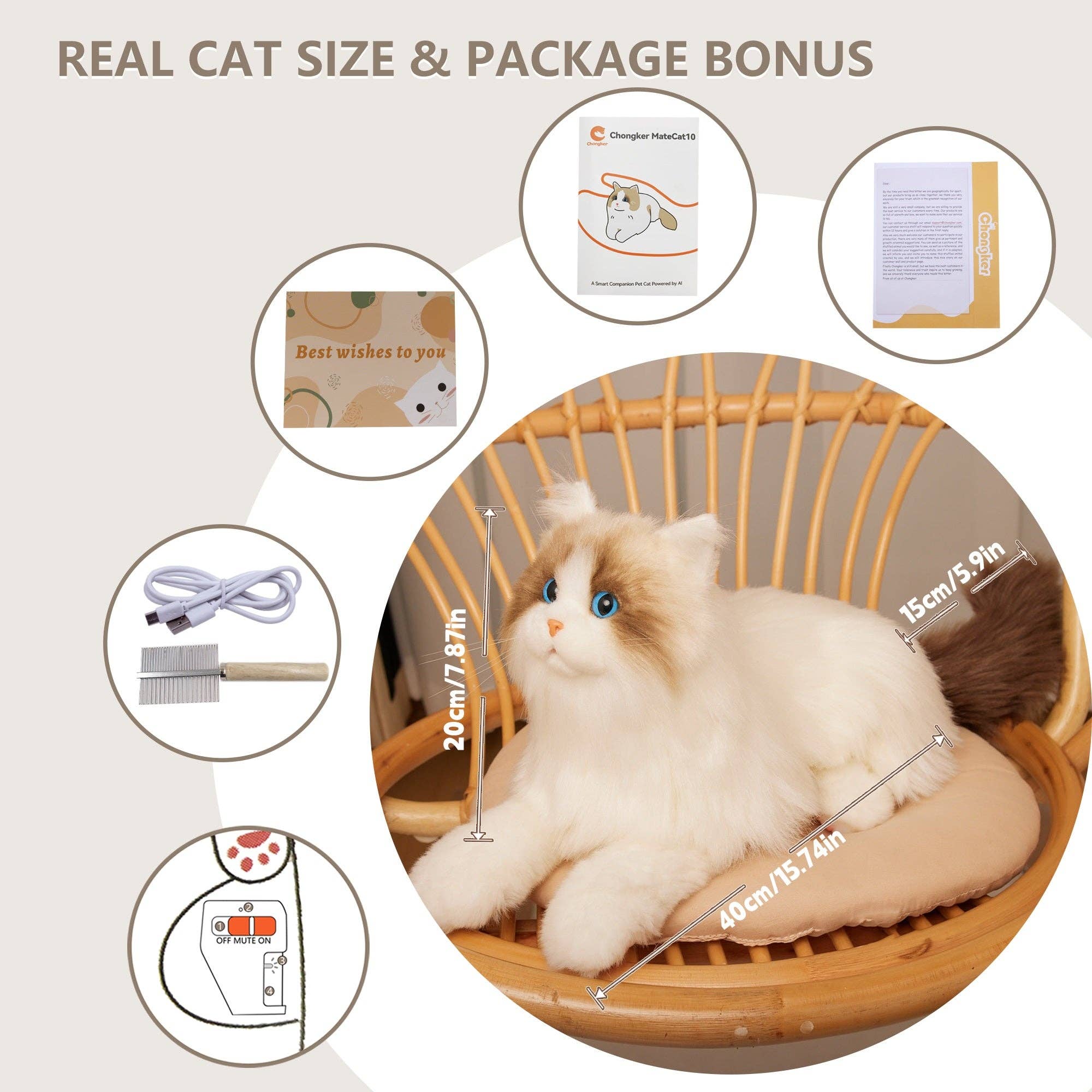 Chongker - Venta al por mayor Peluche - Niños y bebés - MateCat1.1 Gato Robot – Juguete Compañero para Confort Sensorial2