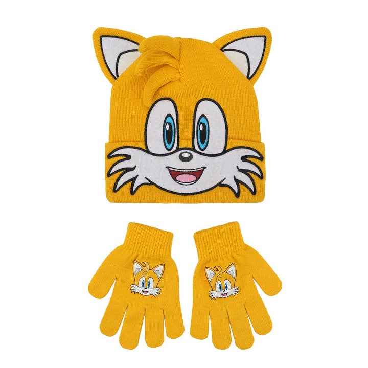 Sonic the Hedgehog Tails 3D Youth Beanie & Gloves Combo for wholesale by Bioworld Merchandising