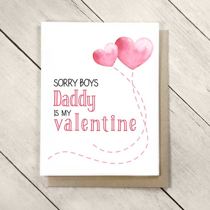 Valentine’s Day Card to Dad from Daughter for wholesale by Inked Daisy Designs