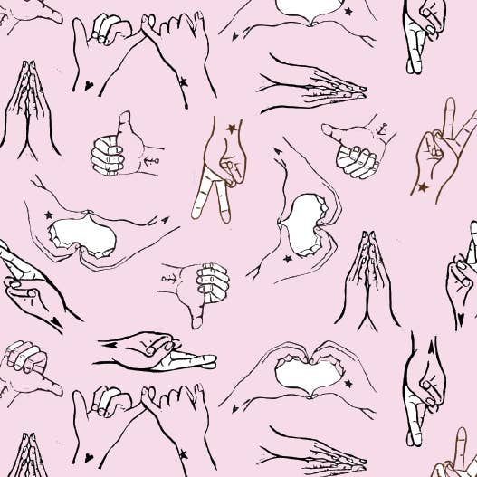 kuki – wholesale Flat wrap – “Hands Speak” wrapping paper2