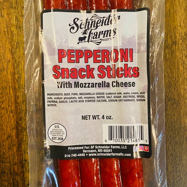 Schneider Farms - Wholesale Jerky - Pepperoni Mozzarella Snack Sticks