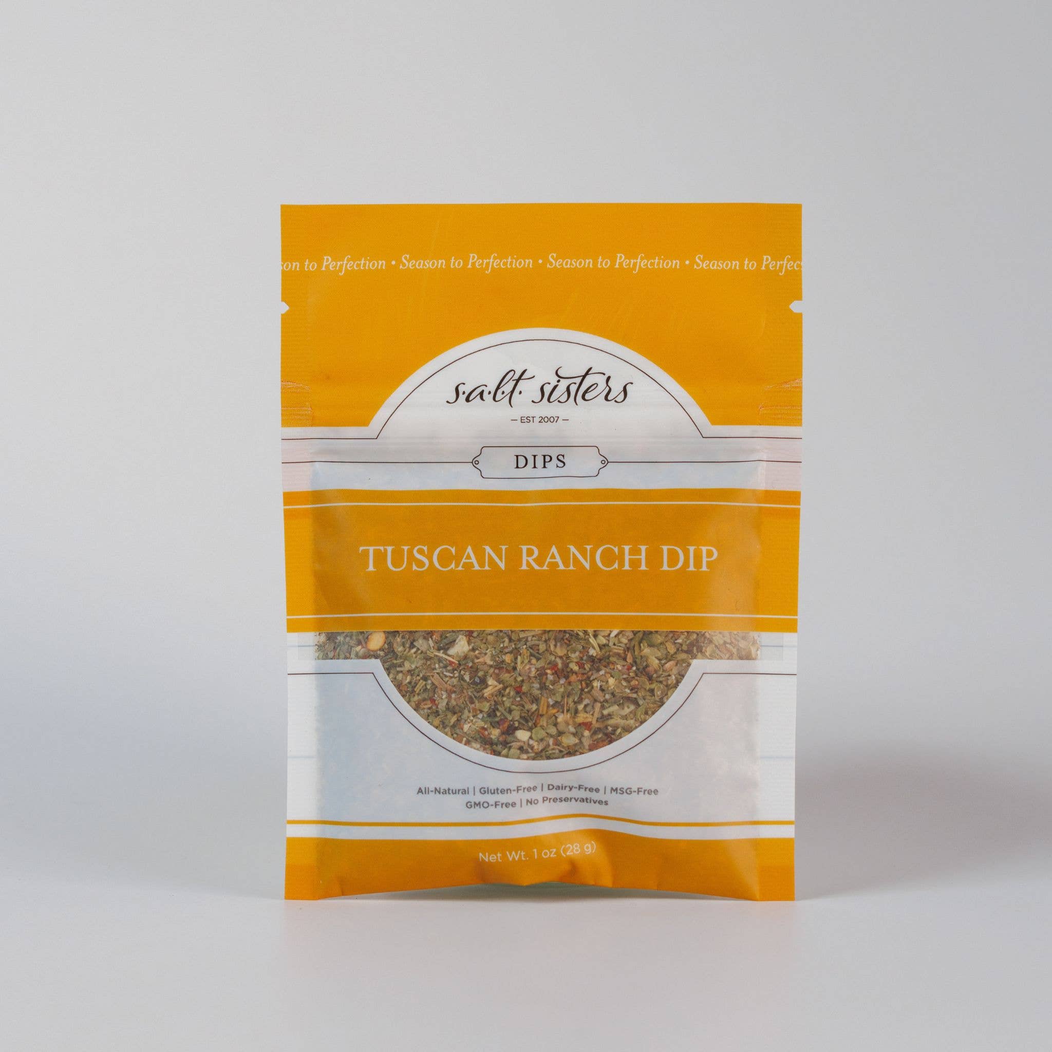 Salt Sisters - Wholesale Dip - Dip Seasoning Mix - Tuscan Ranch - Packaged Weights0