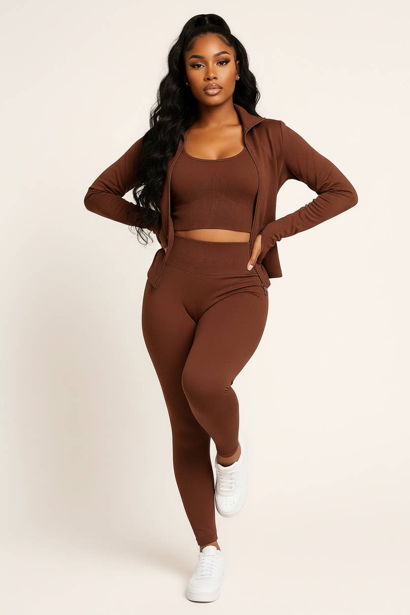 5besties inc – wholesale Activewear set – Women′s – 3 PIECES ACTIVE SET3